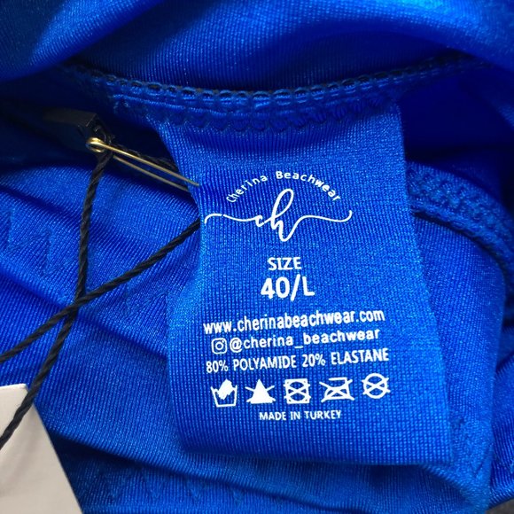 Cherina Beachwear Bikini Swimsuit set size Large Amy Sirius Blue - Picture 3 of 5